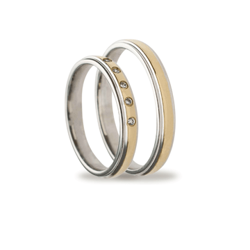 Βέρες Σετ Λευκόχρυσες Χρυσές Λουστράτες με Ζιργκόν MASCHIO FEMMINA TMF-17 - themelidisjewels